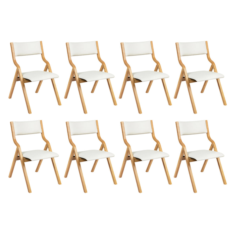 Levede 8x Dining Chairs Foldable PU Beige-2006732728141221888