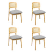 Levede Dining Chair Wood Rattan Armless Natural x4-2006732736697602048