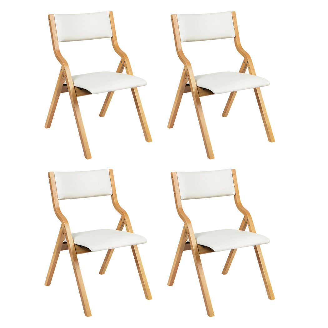 Levede 4x Dining Chairs Foldable PU Beige-2006732727788900352