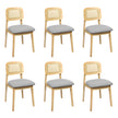 Levede Dining Chair Wood Rattan Armless Natural x6-2006732736869568512