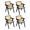 Levede 4x Black Wicker Armchair Dining Chair-2018816912166883328
