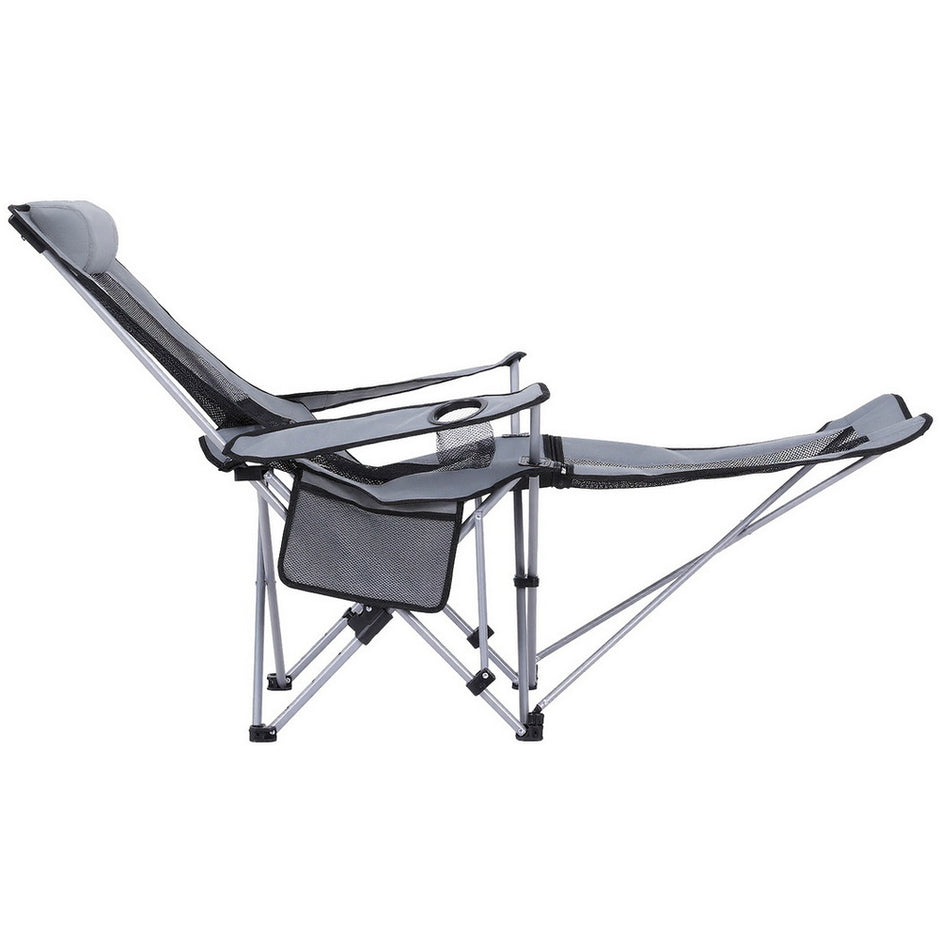 Weisshorn Camping Chair Adjustable Reclining Portable Outdoor Folding Chair Grey