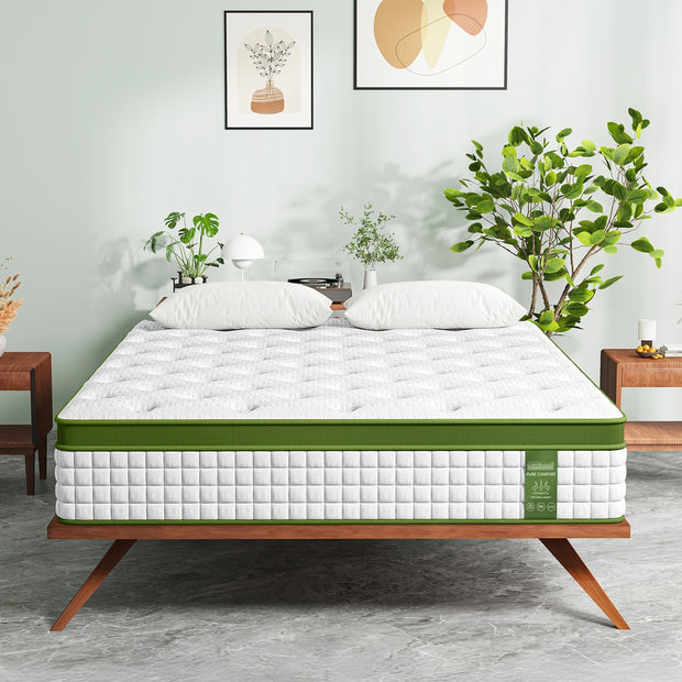 BedStory Queen 30cm Hybrid Mattress Cooling Gel Memory Foam 5 Zone Pocket Spring Bed Temperature Regulating