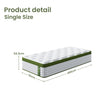 BedStory 34cm Single Latex Hybrid Mattress Medium Firm - 5 Zone Pocket Spring Bed for Pressure Relief Motion Isolation