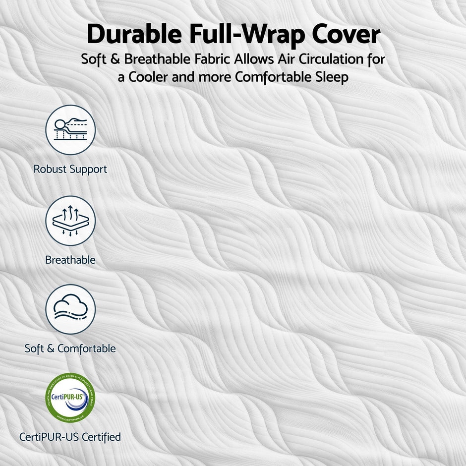 RoomSense Queen Mattress, 26cm Orthopedic Firm Mattress for Back Pain Relief, Pocket Spring Hybrid Mattress Queen Size for Home & Rental