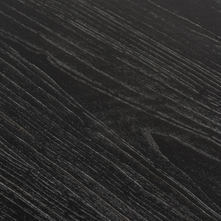CDT2480 Reclaimed 140cm Round Dining Table - Rustic Black