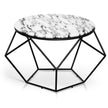 CCF2568-SU Marble 72cm Coffee Table - Matt Black Base