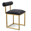 CDC2621-BS Occasional Chair In Black Velvet - Brushed Gold Base
