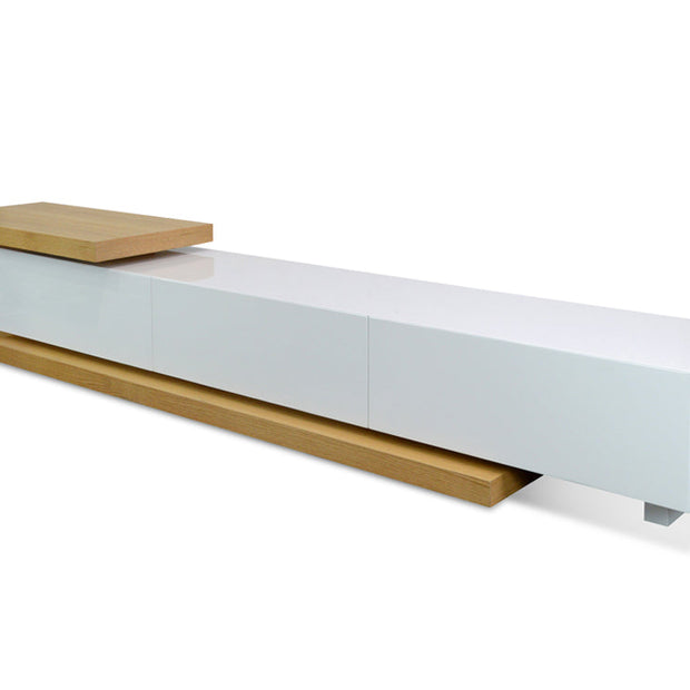 CTV385N-BB 2.4m-3.07m TV Entertainment Unit - Natural - White