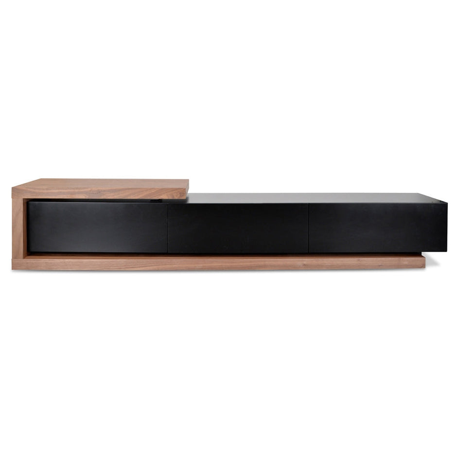 CTV1138-BB Extendable TV Entertainment Unit - Walnut - Black matt