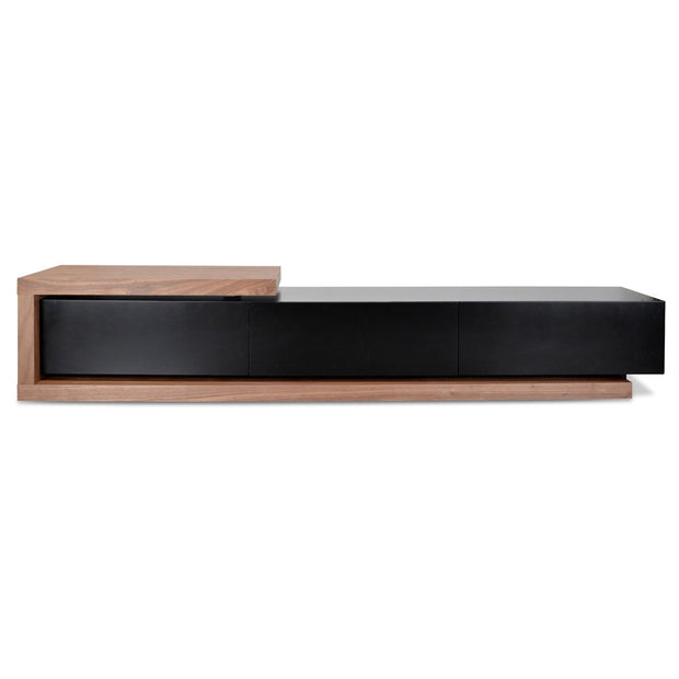 CTV1138-BB Extendable TV Entertainment Unit - Walnut - Black matt