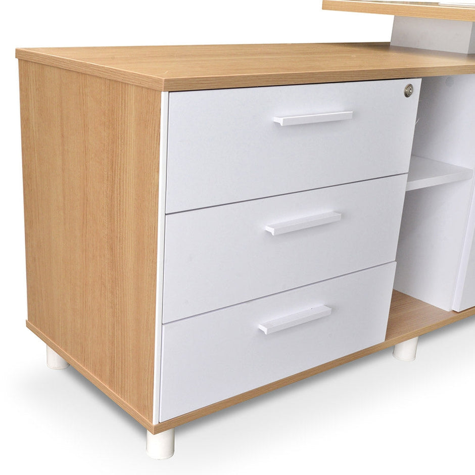 COT2094-SN 180cm Executive Office Desk With Left Return - Natural