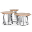 CST2125-KD Side Table Set - Natural - Black