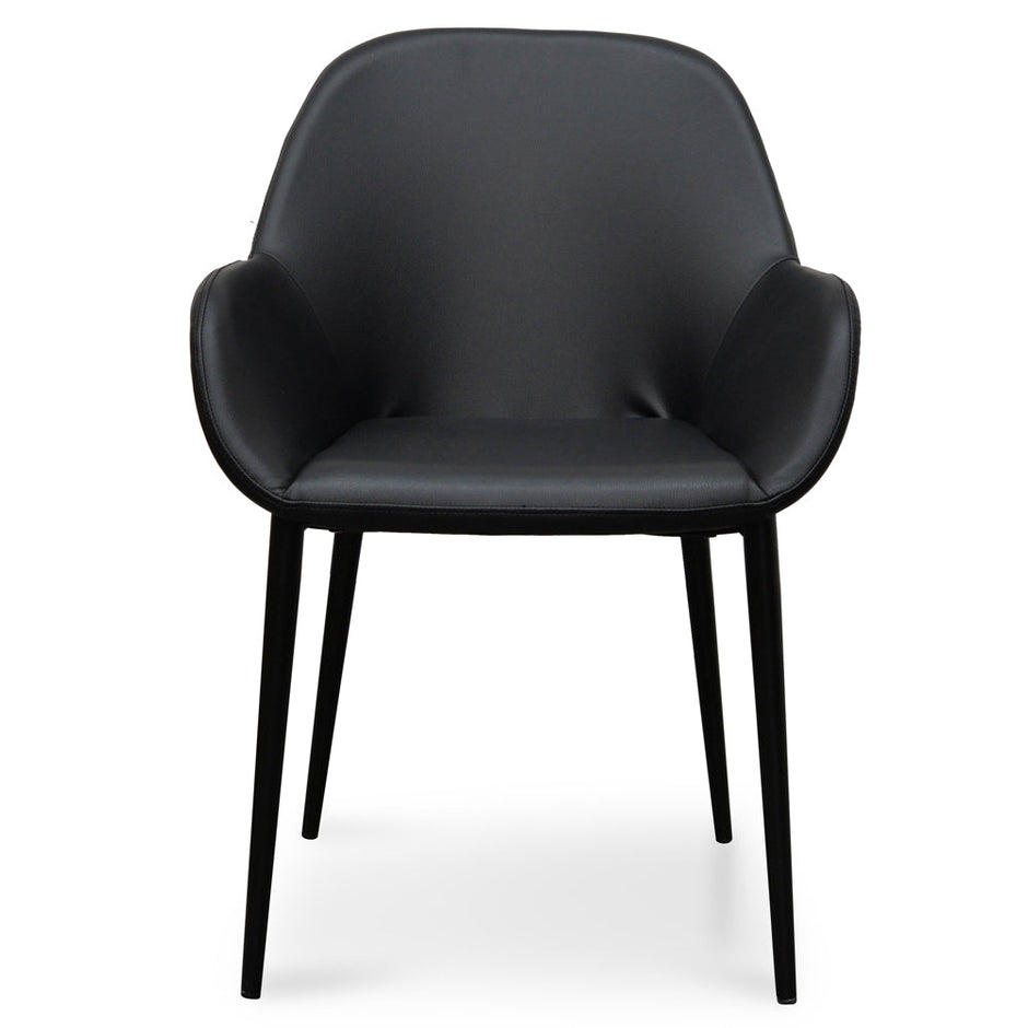 CDC2226-SD Dining chair - Black PU -  Black Legs (Set of 2)