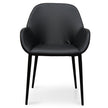 CDC2226-SD Dining chair - Black PU -  Black Legs (Set of 2)