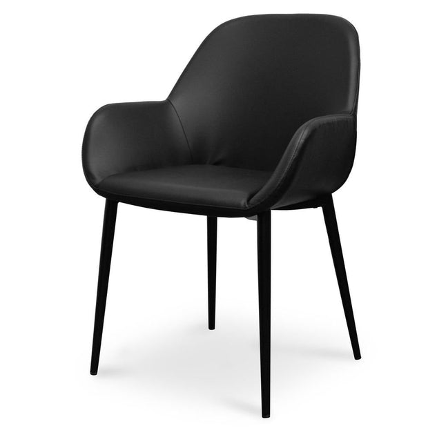 CDC2226-SD Dining chair - Black PU -  Black Legs (Set of 2)