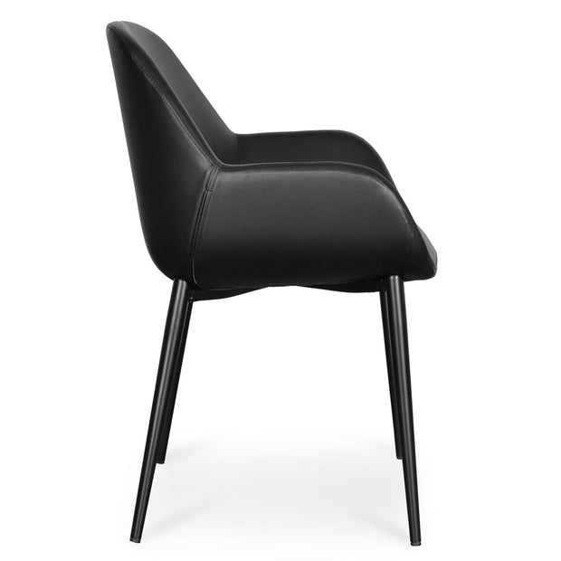 CDC2226-SD Dining chair - Black PU -  Black Legs (Set of 2)