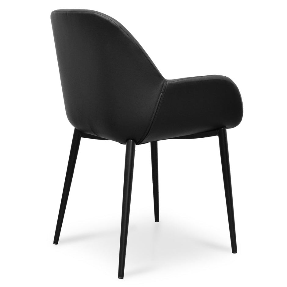 CDC2226-SD Dining chair - Black PU -  Black Legs (Set of 2)