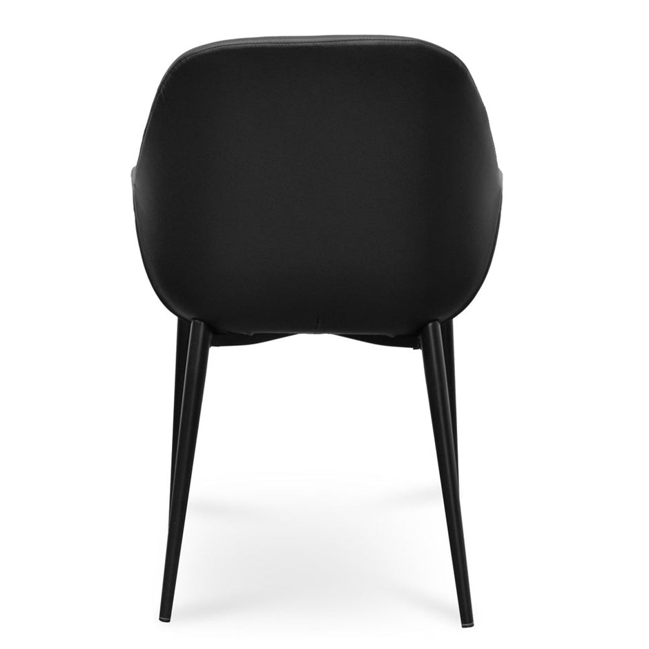 CDC2226-SD Dining chair - Black PU -  Black Legs (Set of 2)