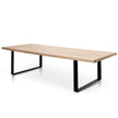 CDT2575 Reclaimed Elm Wood Dining Table 3m - Rustic Natural - Thick Top