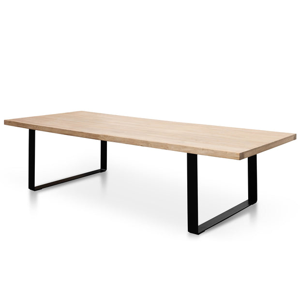 CDT2575 Reclaimed Elm Wood Dining Table 3m - Rustic Natural - Thick Top