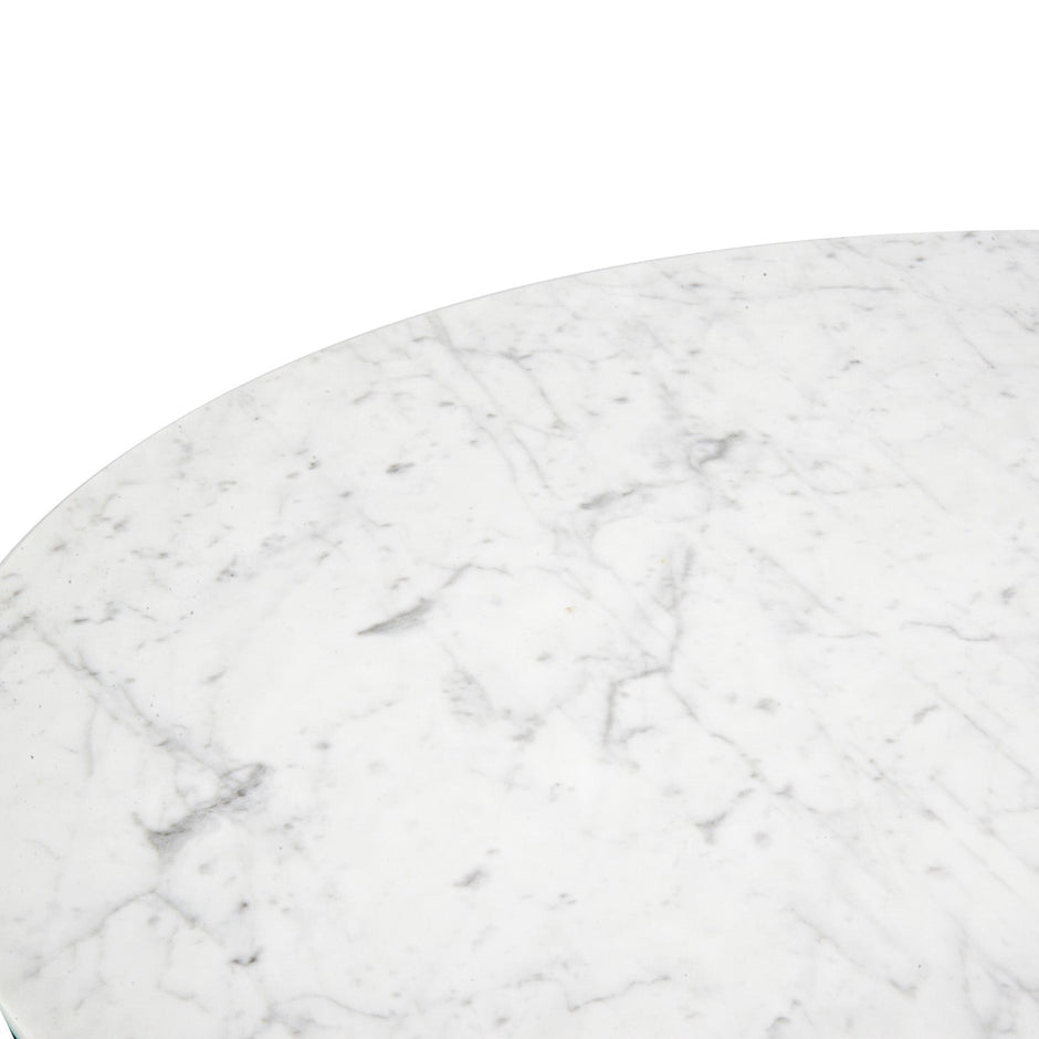 CDT976 1.15m Round Marble Dining Table - Dark Brown Base