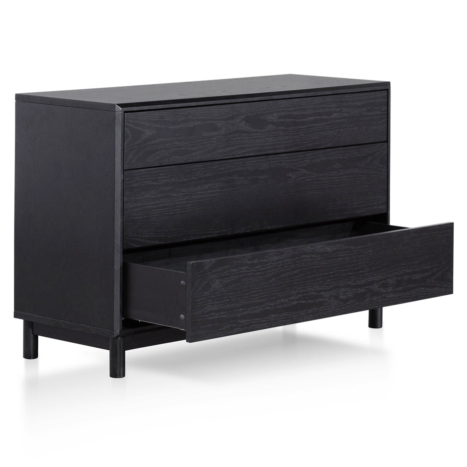 CDT6199-CN 3 Drawers Dresser Unit - Black Oak