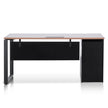 COT6162-SN 1.6m Single Seater Walnut Office Desk - Black Legs