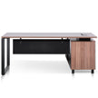 COT6165-SN 1.8m Executive Desk Left Return with Black Legs - Walnut