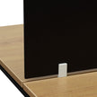 COT6739-SN-OF6164-SN-2xOT6163-SN 4 Seater Workstation with Black Screen - Natural Top - Black Base