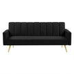 Levede Sofa Bed Convertible Velvet Lounge Recliner Couch Sleeper 3 Seater Black-2018816938825879552