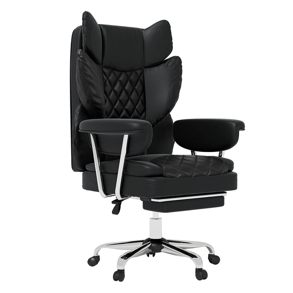 Levede Gaming Office Chair High Back PU Leather Black-2018816911453851648