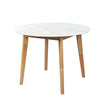 Levede Dining Table Round Rubberwood Base 100cm White 100 CM-2018816940793008128