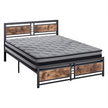 Metal Bed Frame Mattress Base Set Wood Queen-2006733227687022592