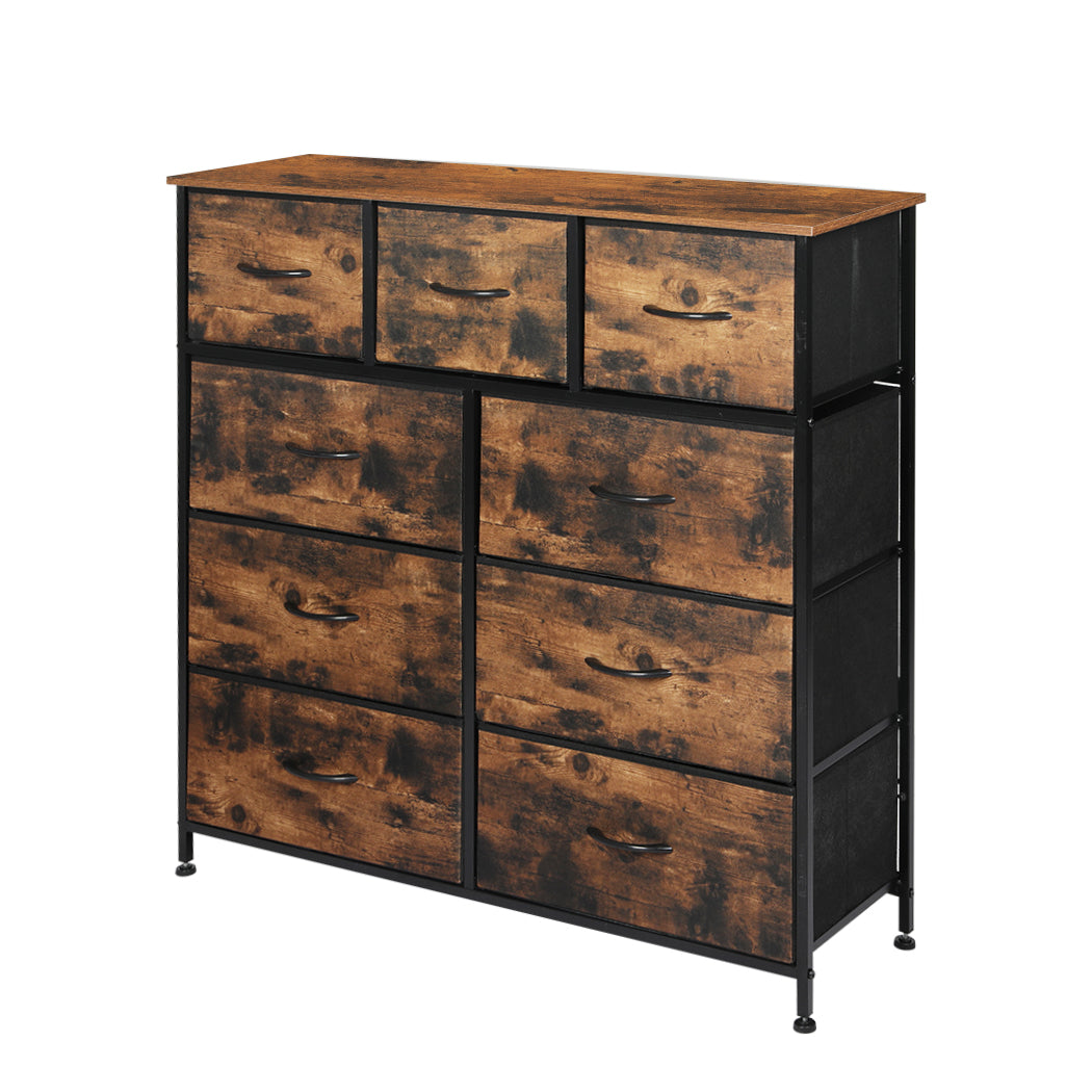 Levede Storage Cabinet Tower Chest Brown Fold-2018816894743744512