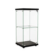 Stacked Display Cabinet Collection Storage Tempered Glass 2 Tier With Lock Black-2018816906798174208