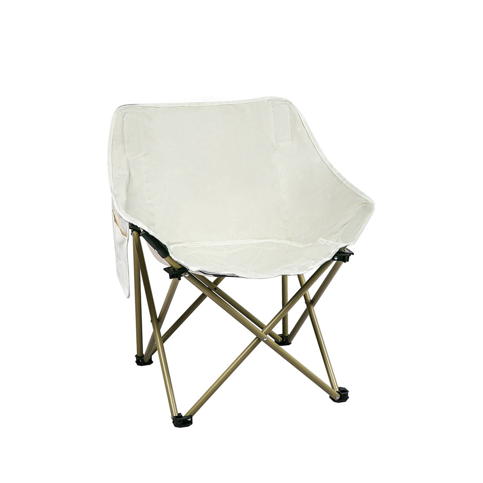 Levede Folding Camping Moon Chair Lightweight Beige-2018816695149400064