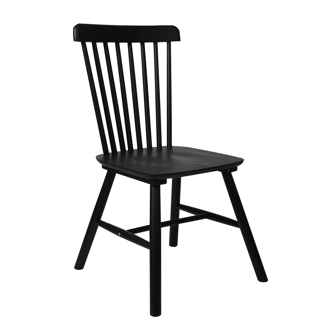 Levede 2x Dining Chairs Kitchen Winsor Black-2018816905514717184