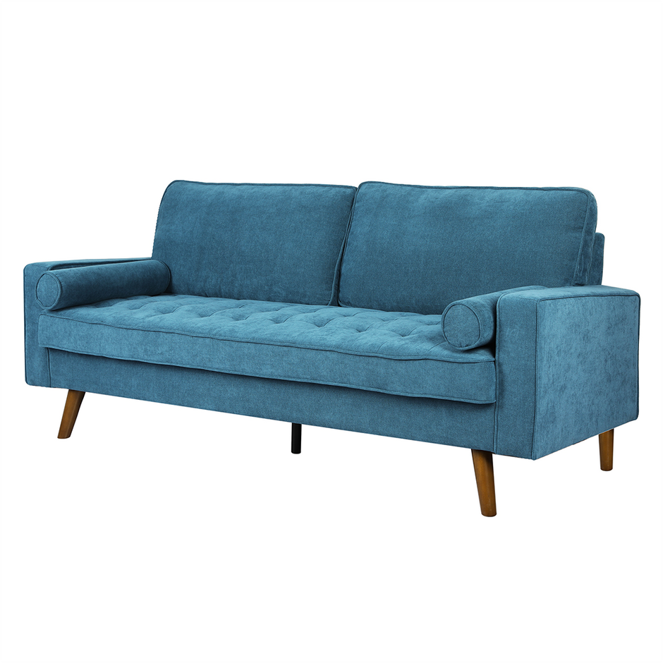 Levede Fabric Sofa Armchair 3 Seater Couch Blue 191cm Wide-2018816942655279104