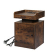 Levede Bedside Table USB Charger Outlet RGB Oak-2006732841915912192