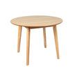 Levede Dining Table Round Rubberwood Base 100cm Natural 100 CM-2018816939933175808