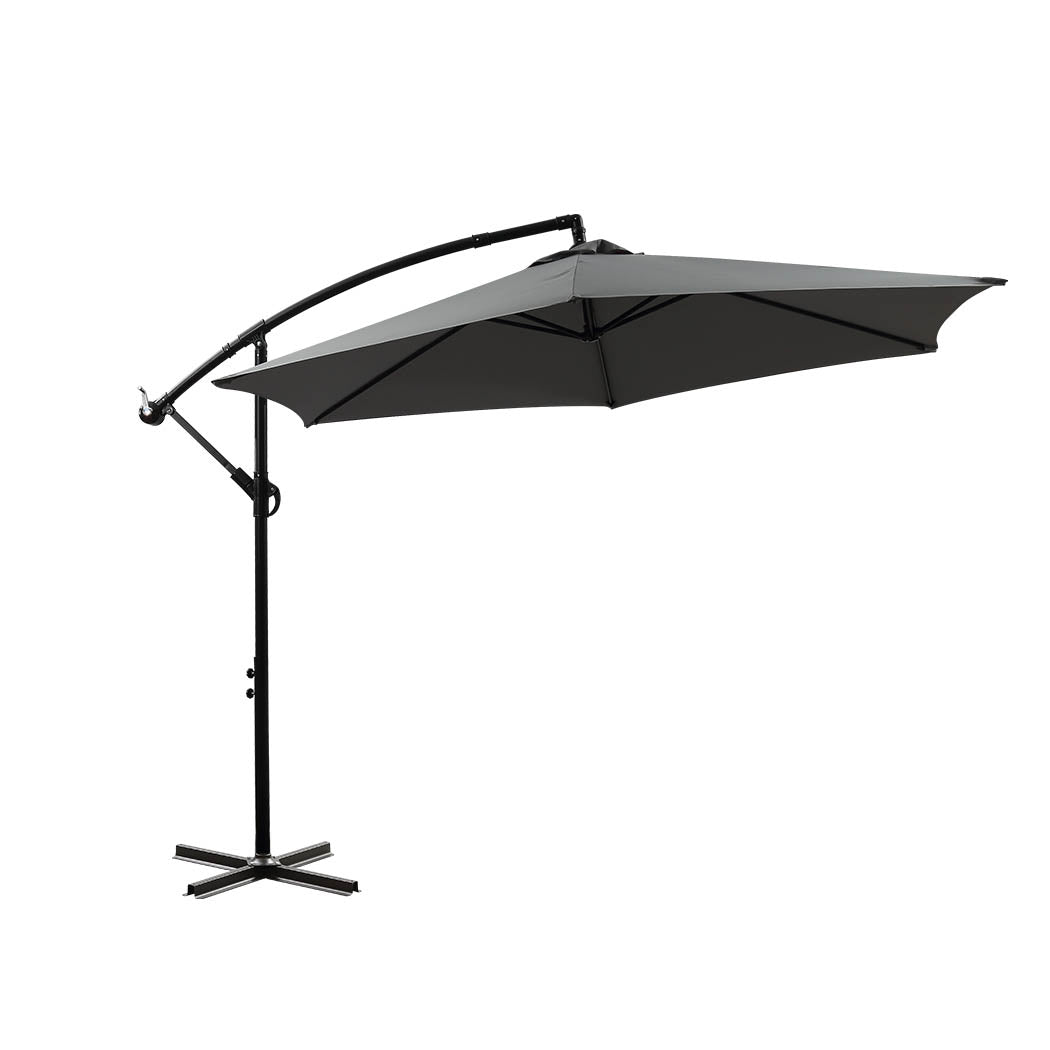 Mountview 3M Outdoor Umbrella Cantilever Grey Without Base-2018816876225892352