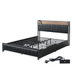Levede Queen Bed Frame PU 4 Drawer USB Charge-2018816936221216768