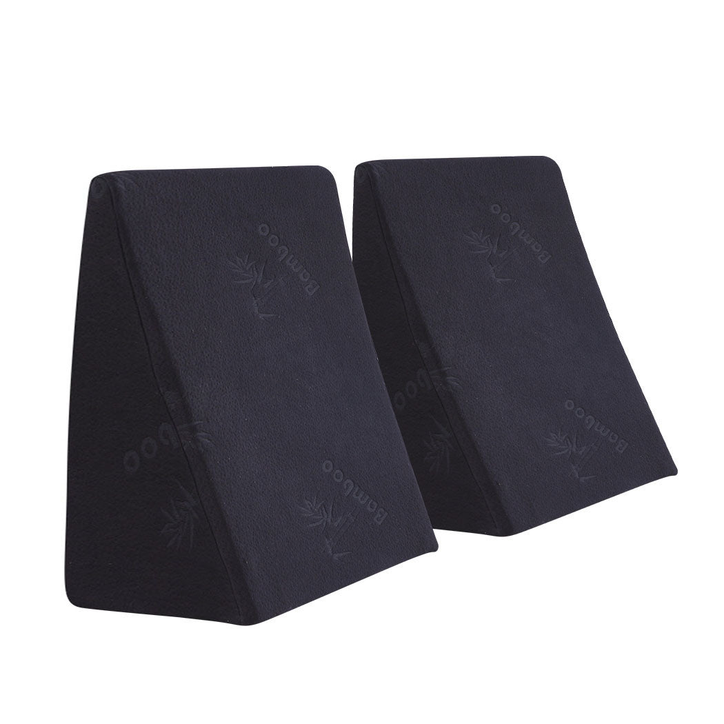 Cool Gel Memory Foam Bed Wedge Pillow Black 25+30-2006733150167896064