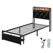 Levede Single Bed Frame Leather Headboard RGB 2 Drawers-2006732795887620096
