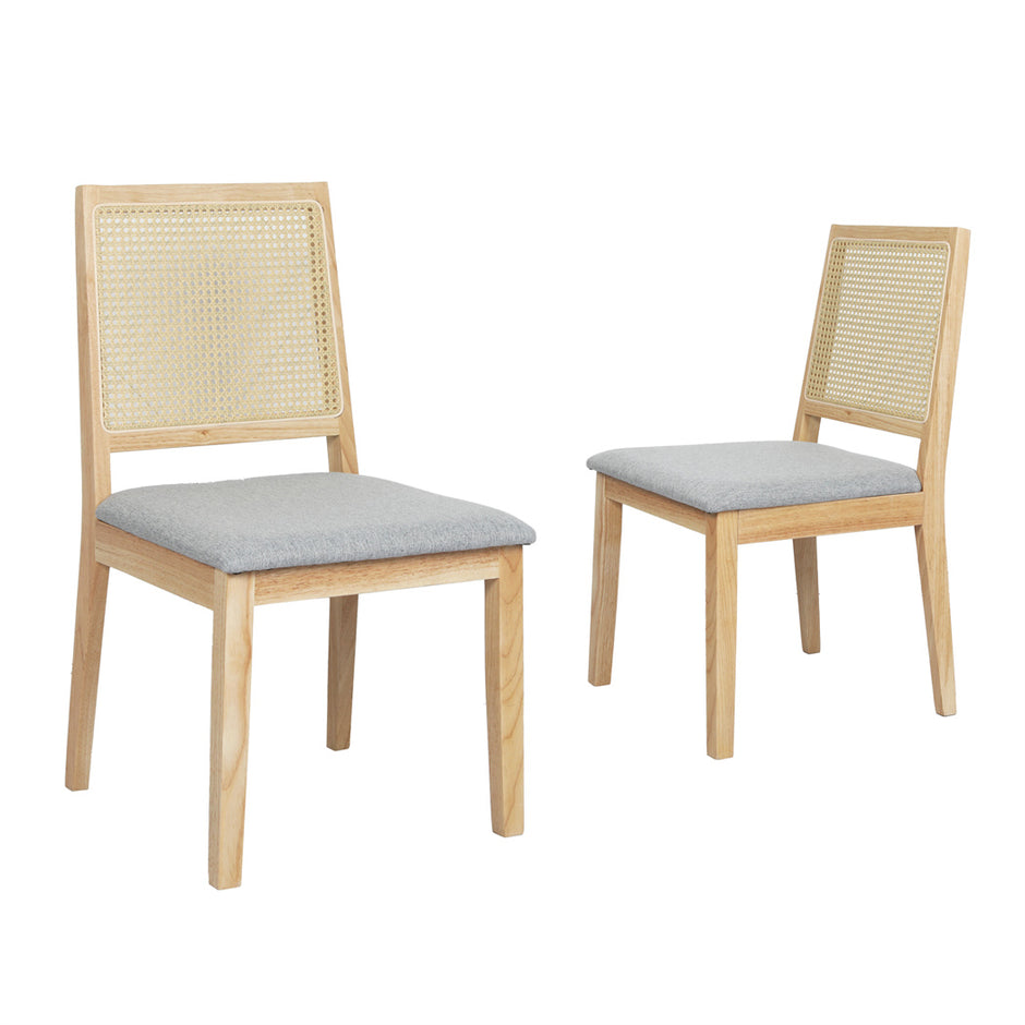Levede 2x Rattan Dining Chair Solid Wood Lounge-2006732686290456576
