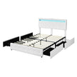 Levede Double Bed Frame RGB LED PU 4 Drawer USB-2006732834257113088