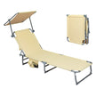 Levede Foldable Lounge Chairs with Canopy Khaki-2006732877097734144