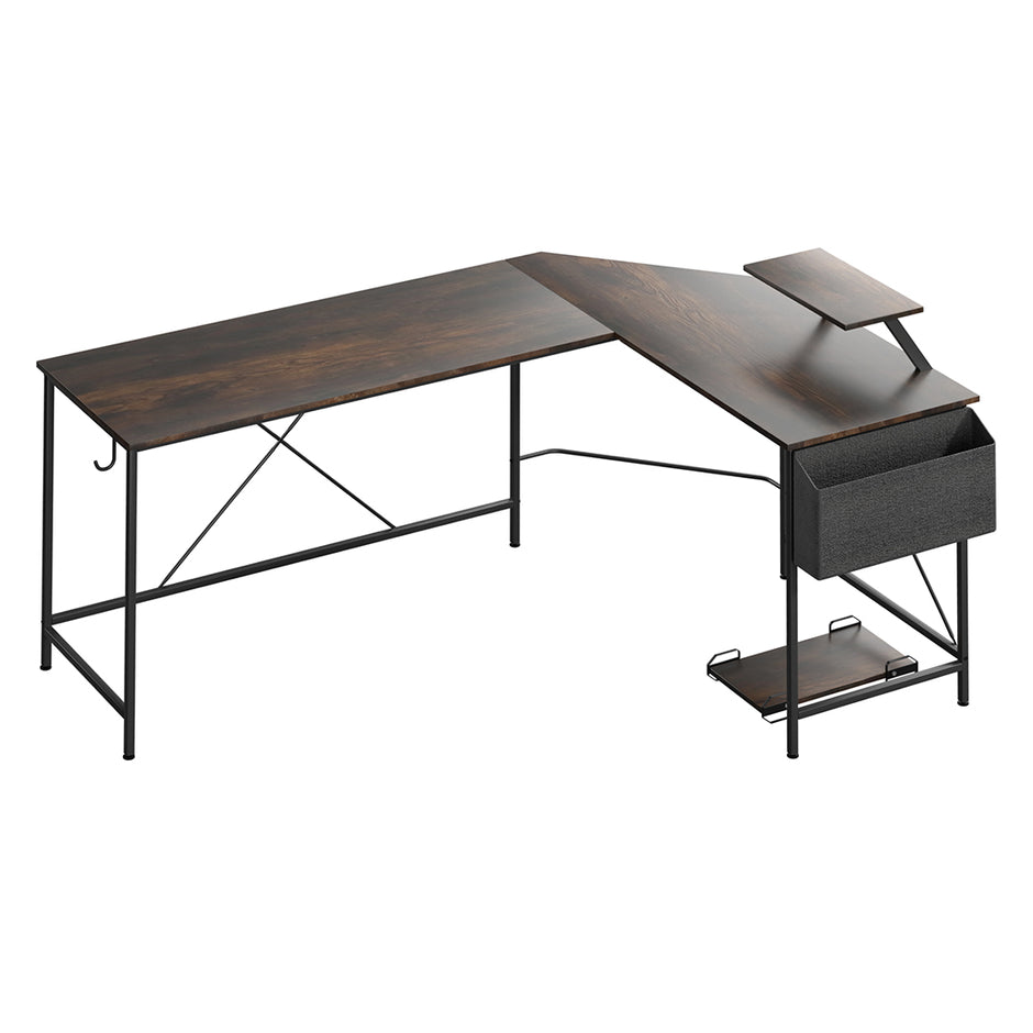 Levede Computer Desk Corner Desk Brown-2006732838480777216