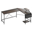 Levede Computer Desk Corner Desk Brown-2006732838480777216